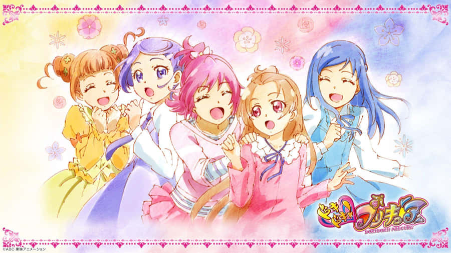 Glitter Force Standing Together Wallpaper