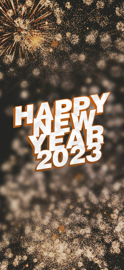 Glittering Happy New Year 2023 Greeting Wallpaper