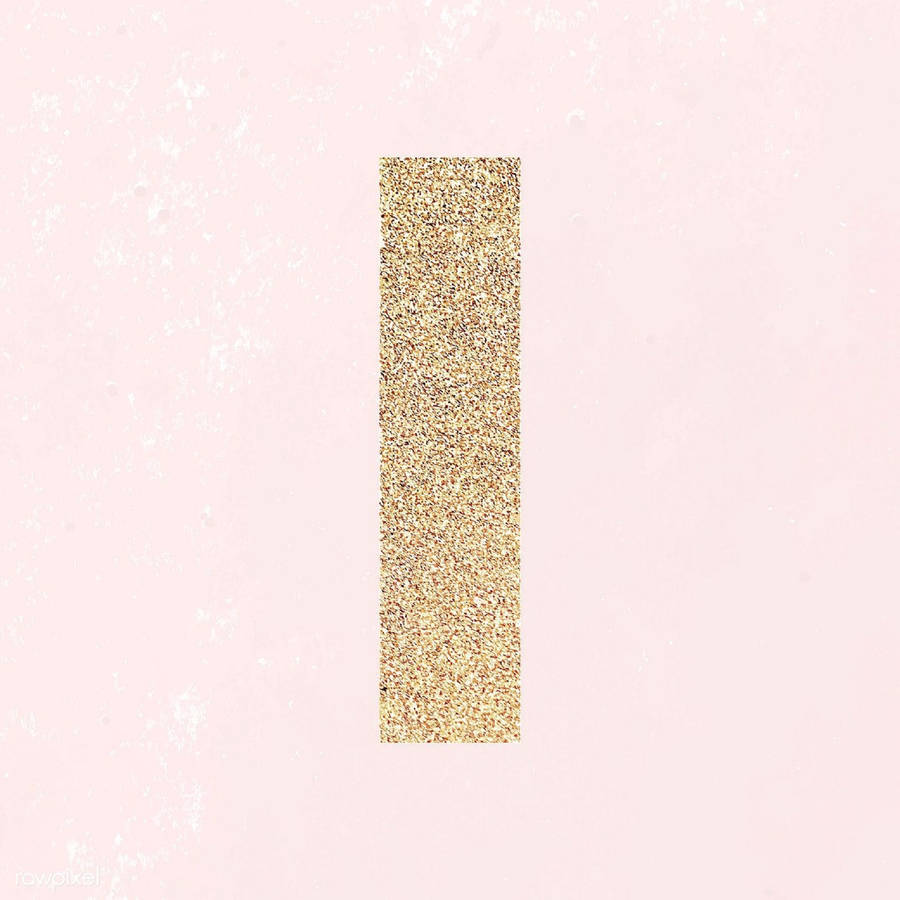 Glittery Gold Letter I Wallpaper