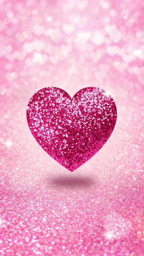 Glittery Pink Heart Wallpaper