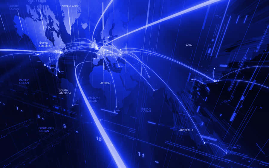 Global Connectivity Network Map Wallpaper