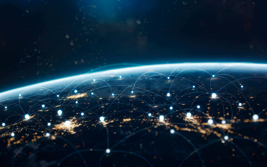 Global Network Connections Over Earth Wallpaper