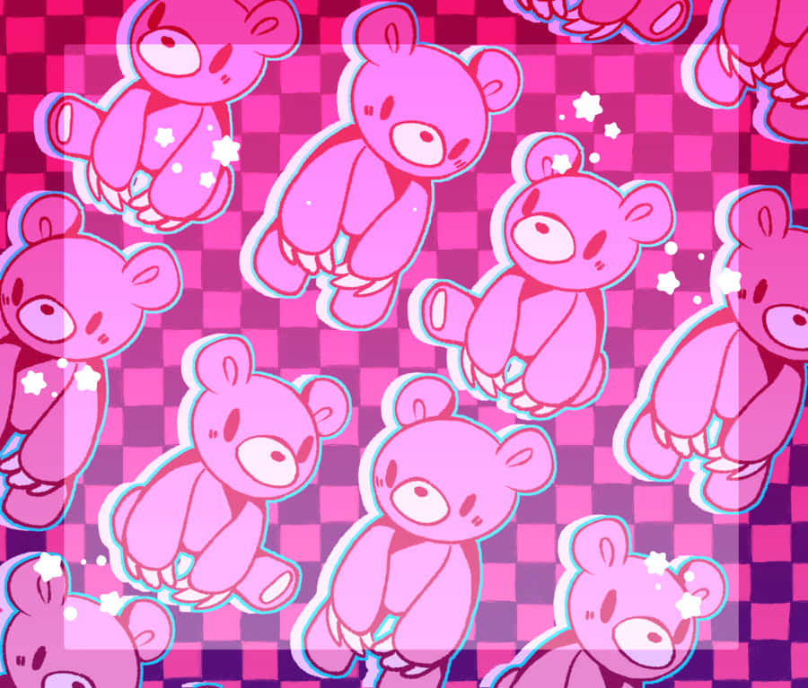 Gloomy Bear With Racing Patterns Wallpaper