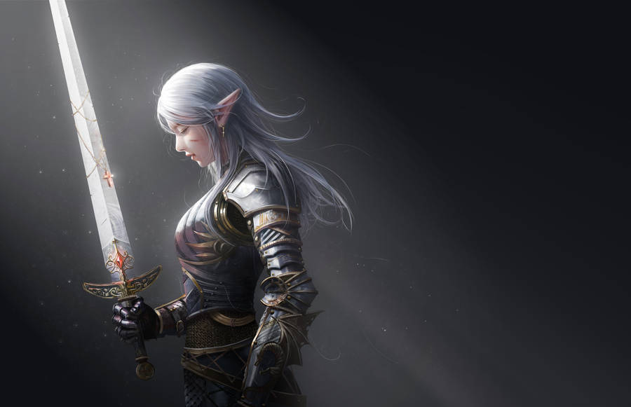 Glorious Elf Crusader Wallpaper