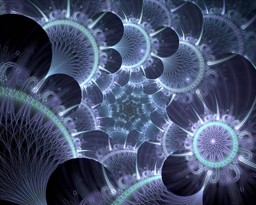 Glowing Abstract Flowers Wallpaper