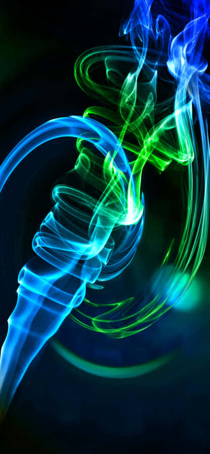 Glowing Blue And Green Smoke Streak Wallpaper