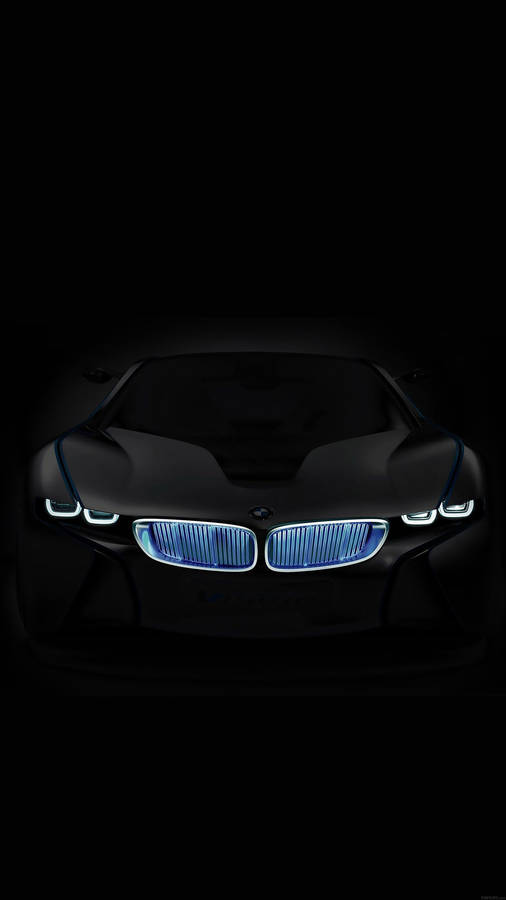 Glowing Blue Grille Bmw Iphone X Wallpaper