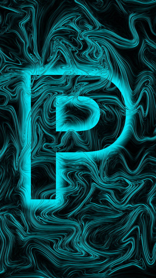 Glowing Blue P Letter Wallpaper