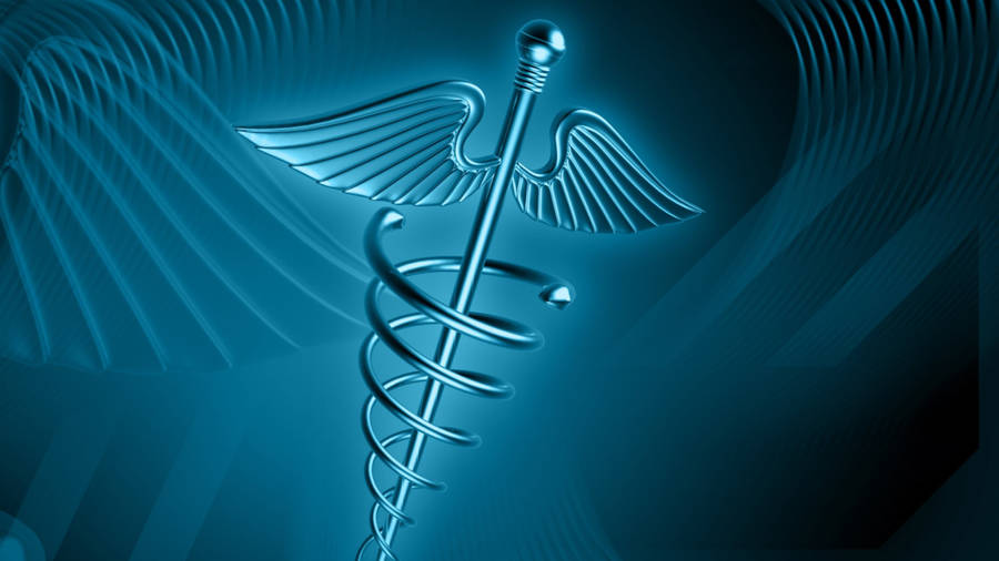 Glowing Caduceus Medical Symbol Wallpaper