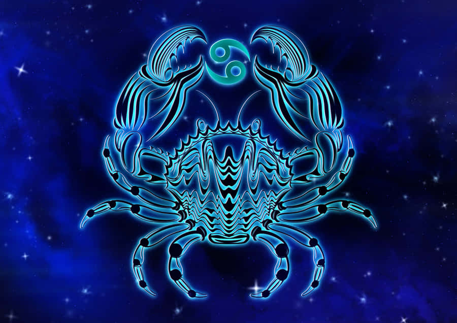 Glowing Cancer Zodiac Sign Wallpaper