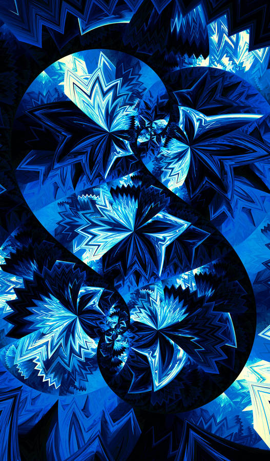 Glowing Dark Blue Tangled Pattern Wallpaper