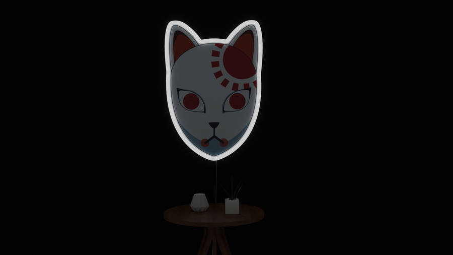 Glowing Demon Slayer Mask Lampshade Wallpaper