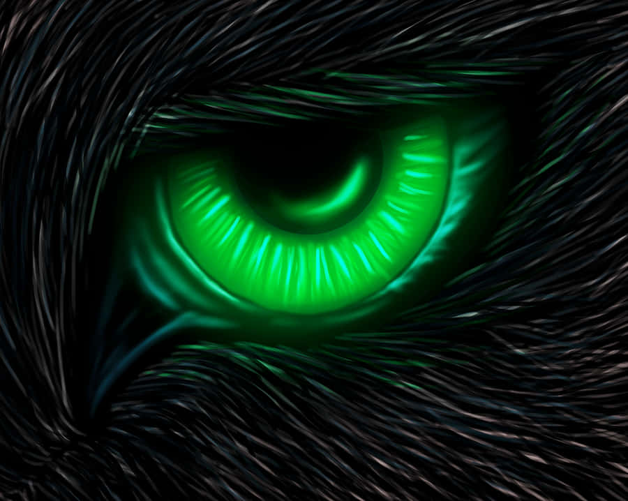 Glowing Green Eye Digital Art Wallpaper