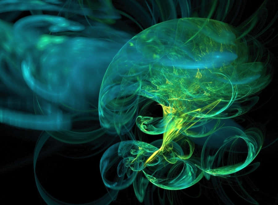 Glowing Green Smoke Jellyfish Formation Wallpaper