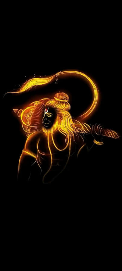 Glowing_ Hanuman_ Artwork Wallpaper