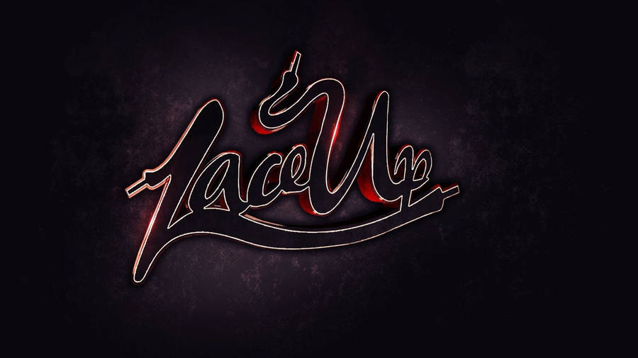 Glowing Lace Up Logo On A Black Background Wallpaper