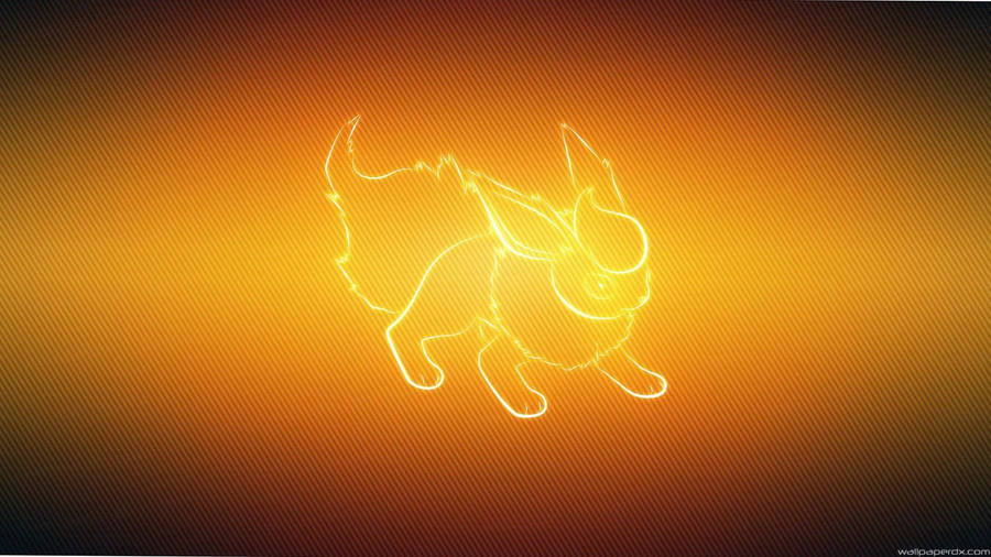 Glowing Pokemon Flareon Outline Wallpaper