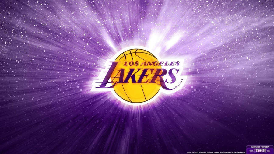 Glowing Purple La Lakers Logo Wallpaper