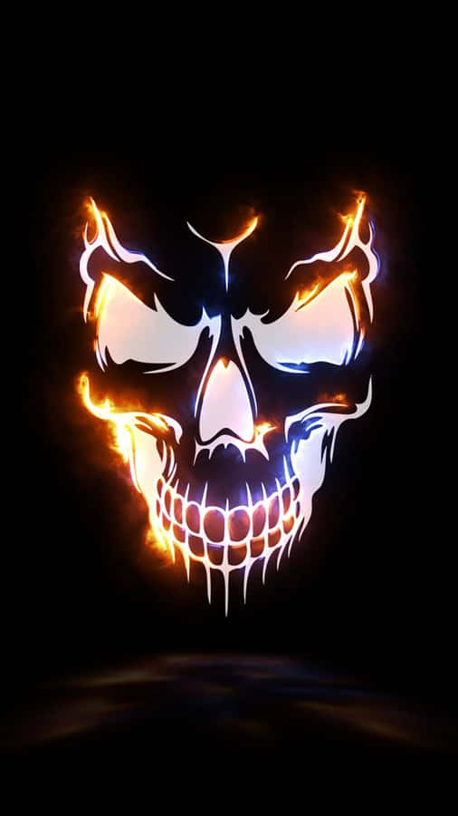 Glowing Skull Head Wallpaper