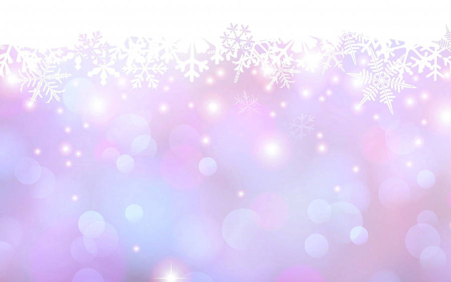 Glowing Snowflakes In Pink Background Wallpaper