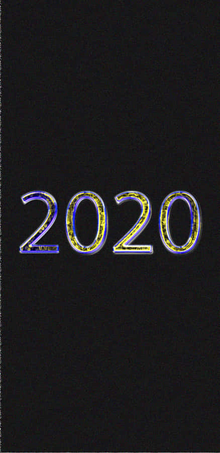 Glowing2020 Text Black Background Wallpaper