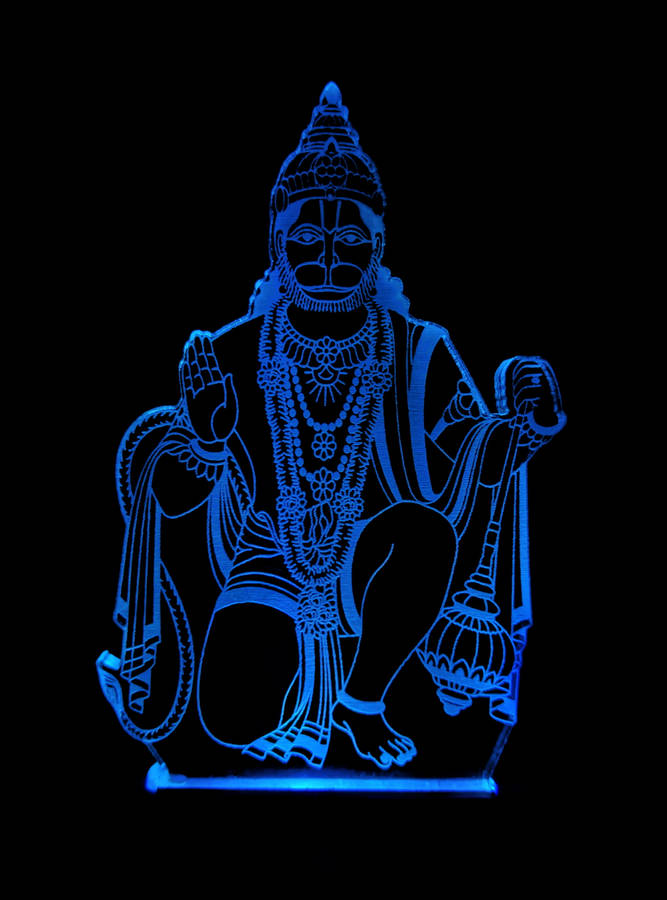 God Hanuman Blue And Black Wallpaper