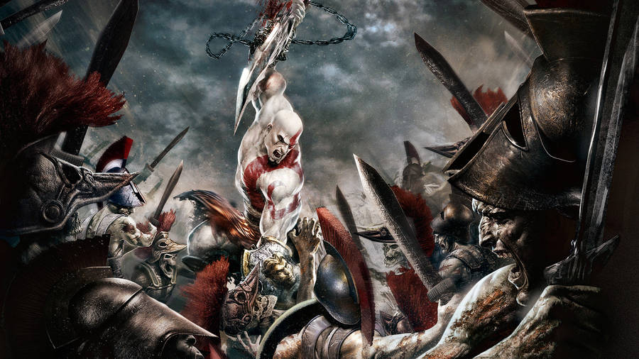 God Of War Kratos Against Army Wallpaper