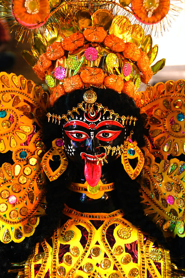 Goddess Kali Black Statue Wallpaper