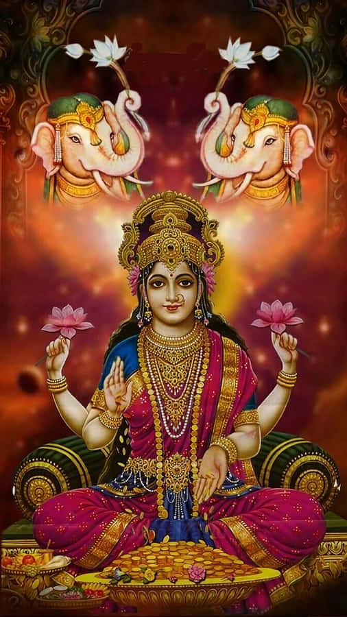 Goddess_ Mahalakshmi_ Traditional_ Art Wallpaper