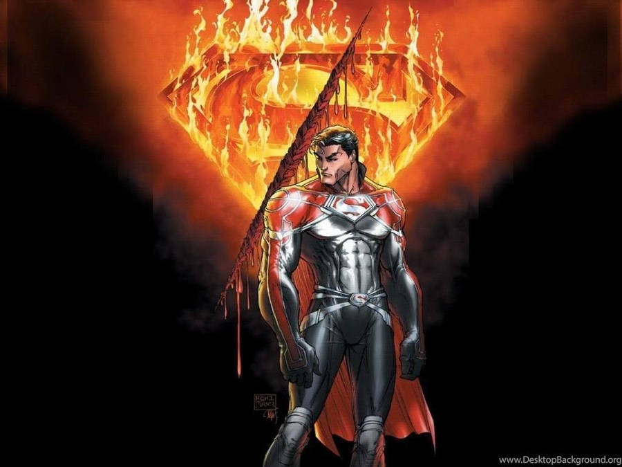 Godfall Burning Superman Logo Wallpaper