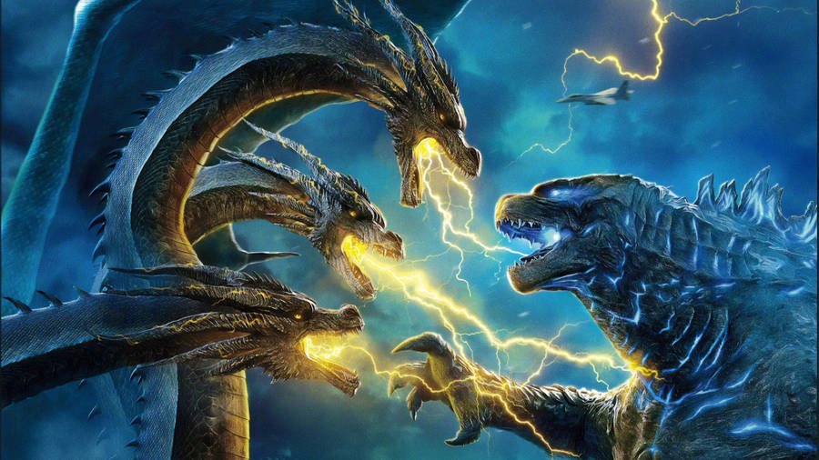 Godzilla King Ghidorah Lightning Clash Wallpaper