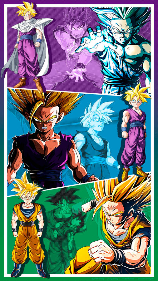 Gohan Super Saiyan 2 Collage Art Wallpaper