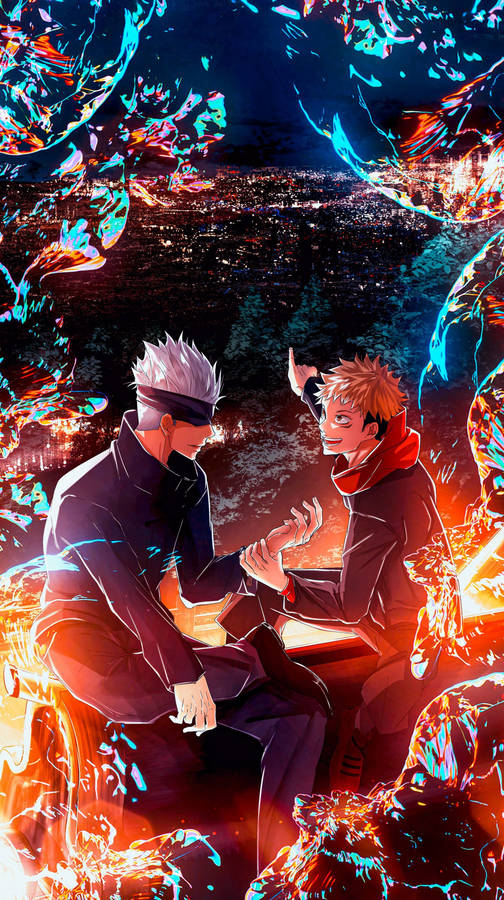 Gojo And Yuji Jujutsu Kaisen Iphone Wallpaper