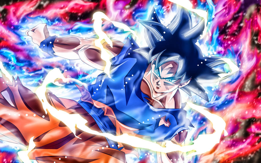 Goku 4k Ultra Hd Red Blue Yellow Aura Wallpaper