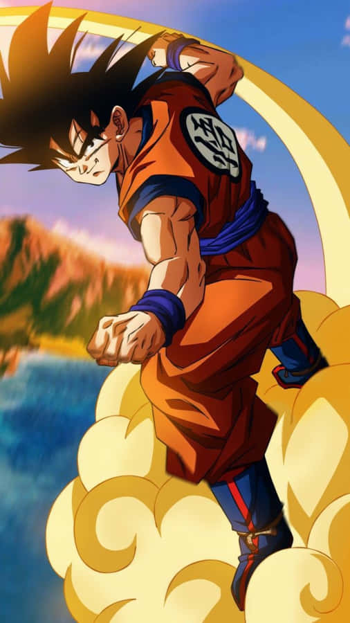 Goku Flying Nimbus Cloud Wallpaper