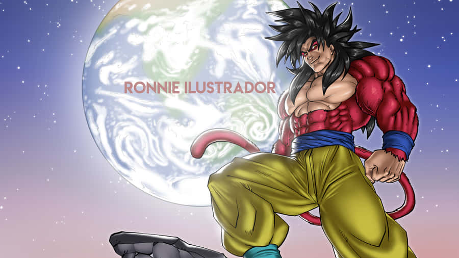 Goku Super Saiyan 4 Beautiful Moon Wallpaper