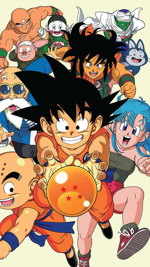 Goku Super Saiyan Making A Powerful Kamehameha With The Power Of The Dragon Balls! Wallpaper