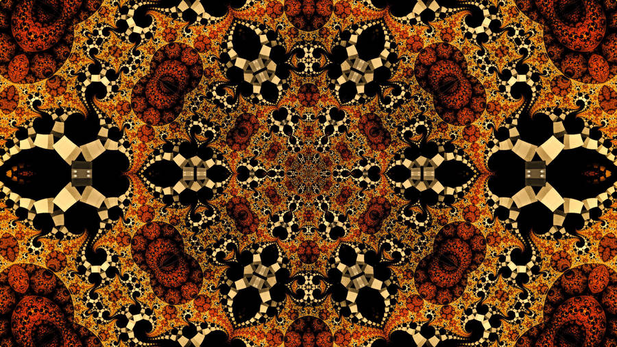 Gold Amber Kaleidoscope Pattern Wallpaper