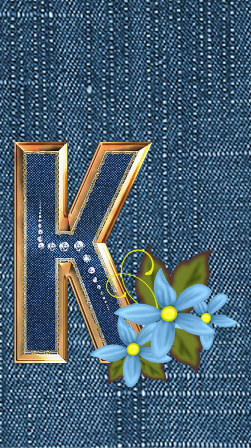 Gold And Denim K Alphabet Wallpaper