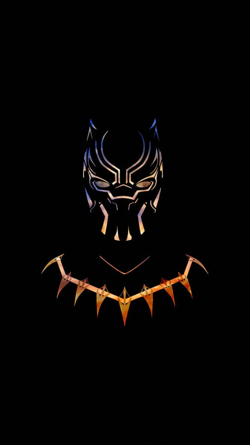 Gold Black Panther Wakanda Forever Logo Wallpaper