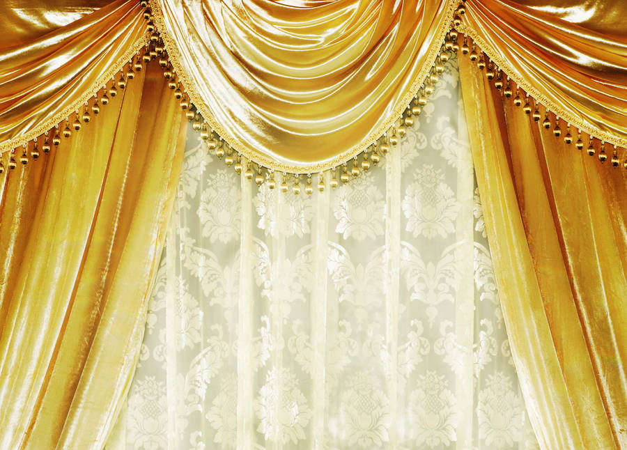 Gold Curtains Wallpaper