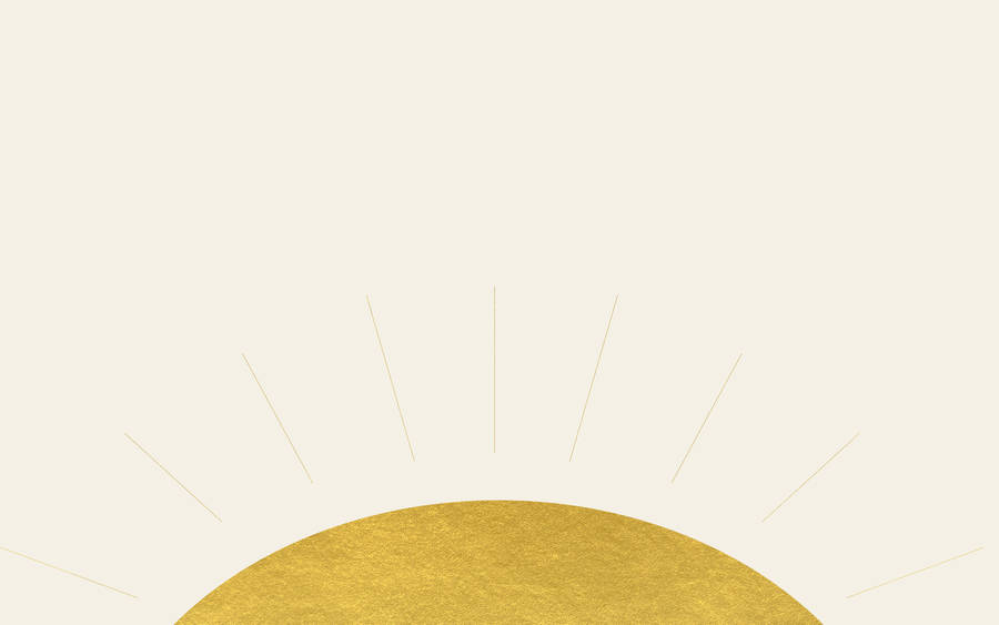 Gold Foil Sun On White Wallpaper