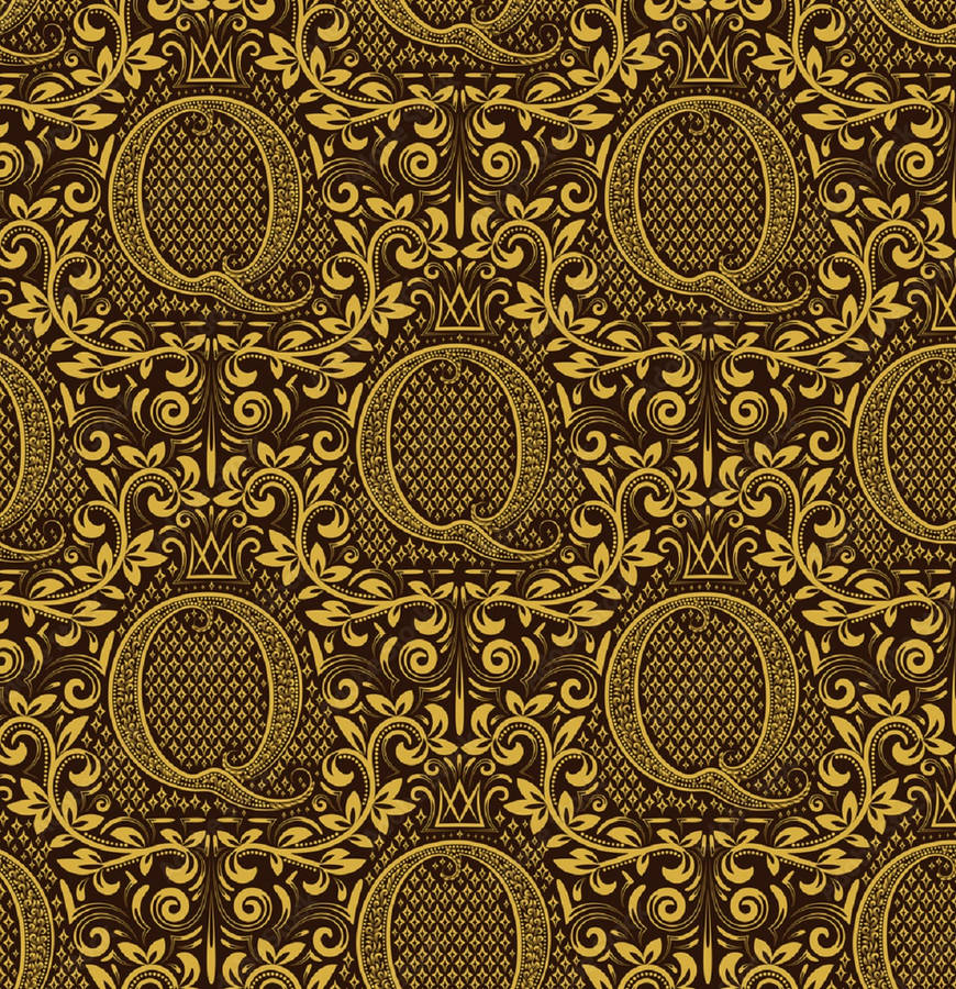 Gold Letter Q Pattern Wallpaper