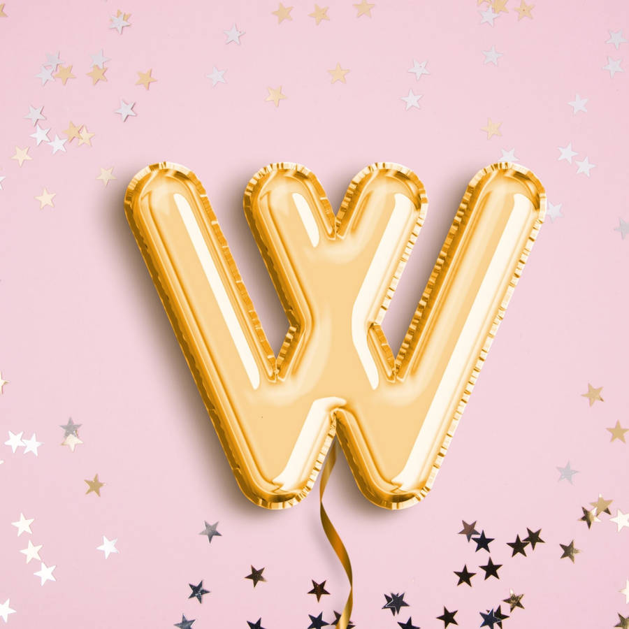 Gold Letter W Balloon Wallpaper