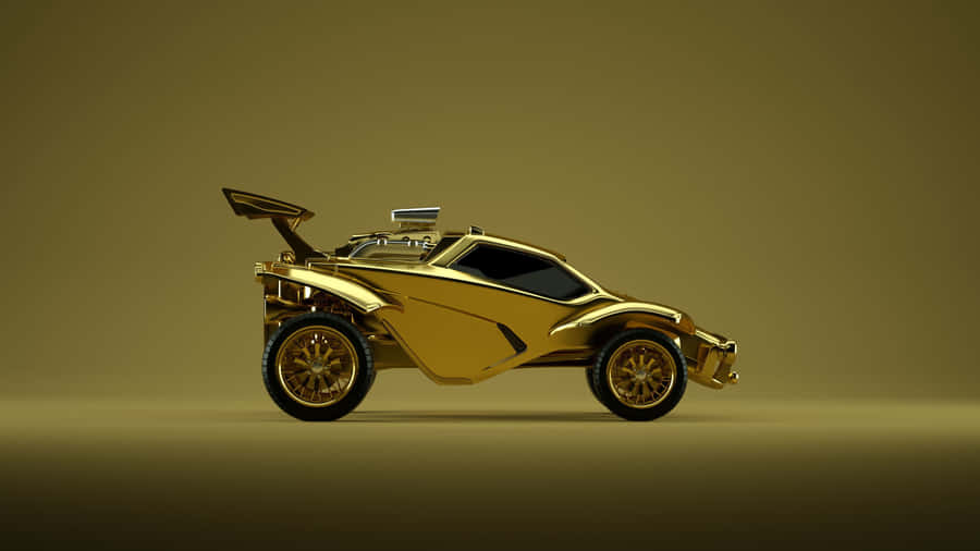 Gold Octane Render Rocket League 4k Wallpaper