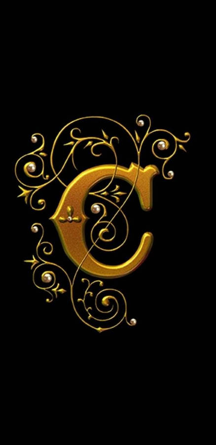 Gold Ornate Letter C Wallpaper