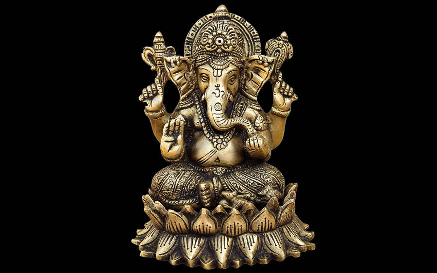 Gold Statue Of Lord Ganesha Wallpaper