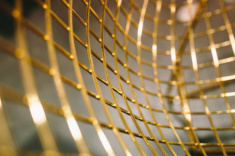 Gold Texture Grid Plating Wallpaper