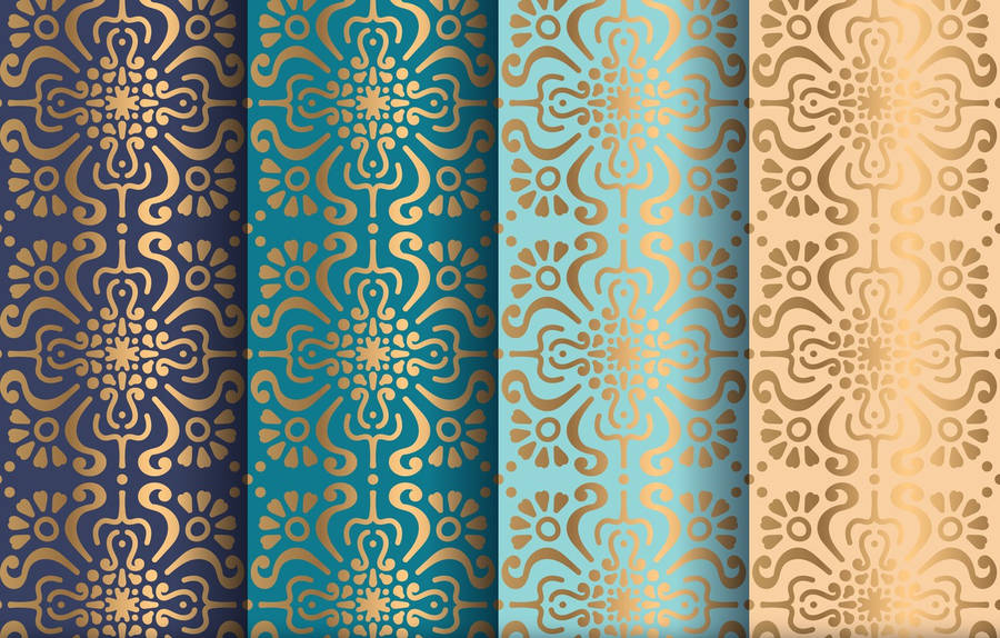 Gold Texture Patterns In Four Colors Wallpaper