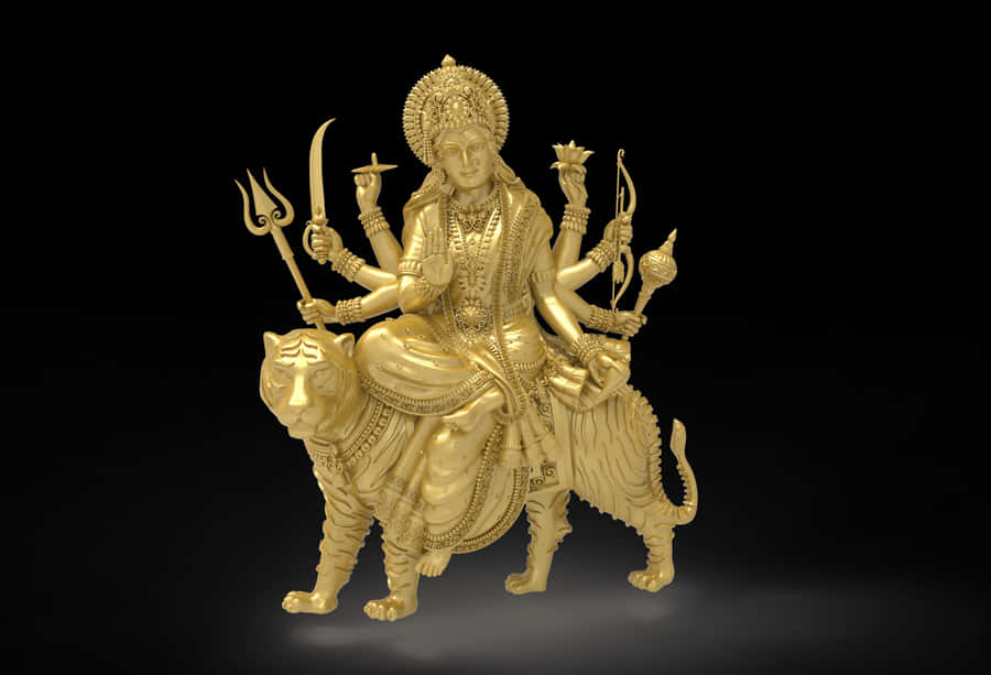 Golden Ambe Maa Statue Wallpaper